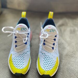 Nike Kids Air 270 White and Yellow Sneakers